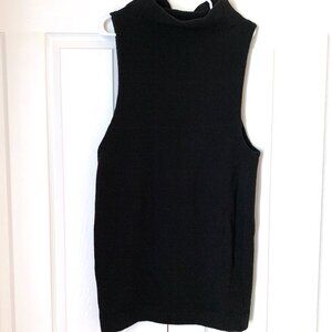 FREE POPLE Knit Mock Neck Sweater Tunic Dress Black XS-M